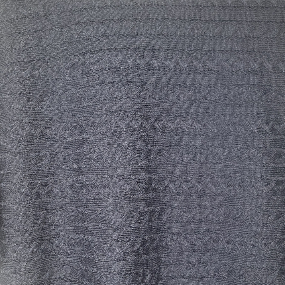 MARKET & SPRUCE Silk & Cashmere Blend Mini Cable Knit Navy Sweater Size Medium - Picture 3 of 9